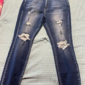 KanCan Dark Blue Distressed Skinny Jeans